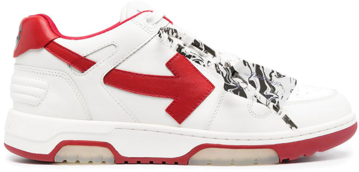 Off-White Off-White Out Of Office OOO Low Top White Red OMIA189R21LEA0010125
