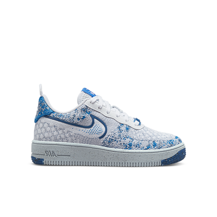 Nike Air Force 1 Low Crater Flyknit White Dark Marina Blue (GS) DM1060-100
