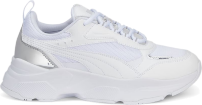 PUMA Cassia Distressed Sneakers Women, White/Silver White,Silver 387645_02