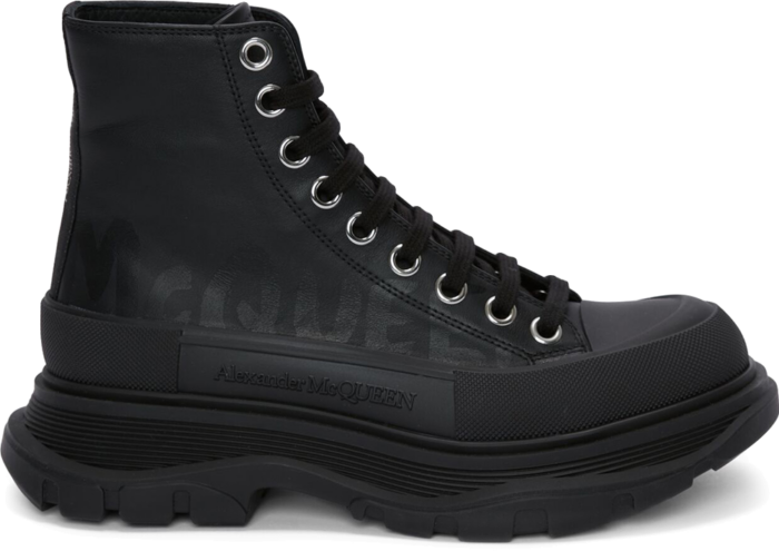 Alexander McQueen Tread Slick Boot Graffiti Black Black (W) 676718W4RQ21000