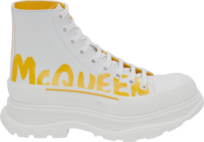 Alexander McQueen Tread Slick Boot Graffiti White Yellow Pop 711109WIAT69429