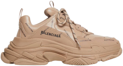 Balenciaga All Over Logo Triple S Beige 536737W2FA19911