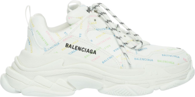 Balenciaga Triple S AllOver Logo White Multicolor (W) 524039W2FA89083