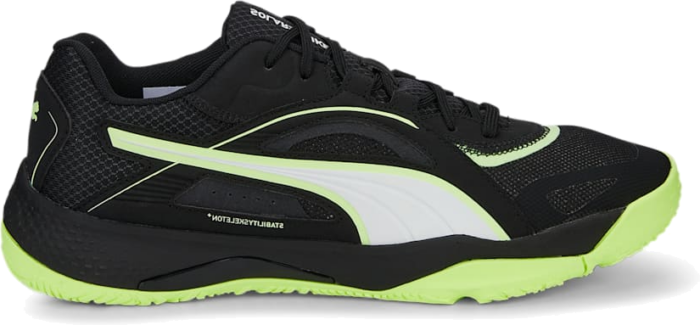 Men’s PUMA Solarstrike II Indoor Sports Shoe Sneakers, Black/White/Fizzy Light Black,White,Fizzy Light 106881_01 beschikbaar in jouw maat