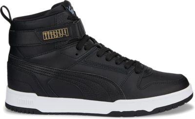 Men’s PUMA Rbd Game Sneakers, Black/Gold Black,Black,Gold 385839_03