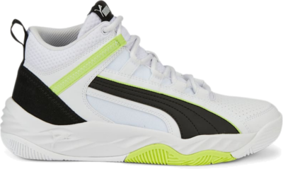 Men’s PUMA Rebound Future EVO Core Sneakers, White/Black/Light Lime 386379_02