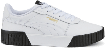 Women’s Puma Carina 2.0 Sneakers, White, Size 35.5, White,Gold,Black 385849_04