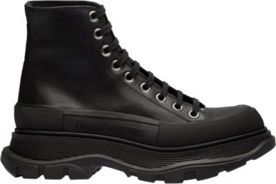 Alexander McQueen Tread Slick Boot Leather Black Black (W) 633900 WHZ62 1081