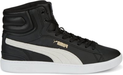 PUMA Vikky V3 Mid Leather Sneakers Women, Black/White/Gold 387610_02