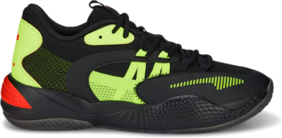 Men’s PUMA Court Rider 2.0 Glow Stick Basketball Shoe Sneakers, Black/Lime Squeeze 377393_01