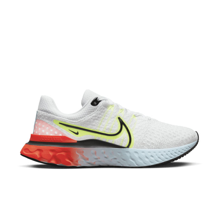 Nike React Infinity Run Flyknit 3 White Volt Bright Crimson (Women’s) DX3351-100
