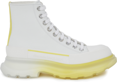 Alexander McQueen Tread Slick Lace Up Boot Leather White Lichen Yellow Gradient (W) 702041WHZ6E8943