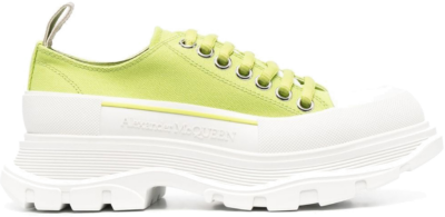 Alexander McQueen Tread Slick Low Lace Up Canvas Lime Green White (W) 611705 W4MV2