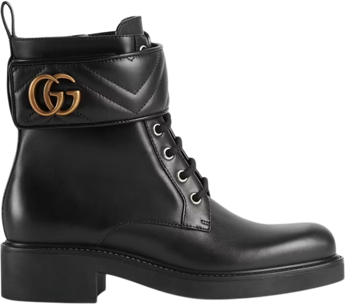 Gucci Double G 40mm Ankle Boot Black Leather 670397 17K20 1000