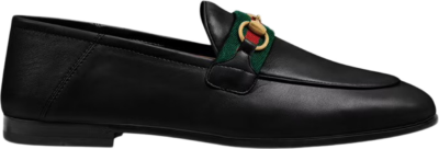 Gucci Slip On Loafer with Web Black Leather _631619 CQXM0 1060