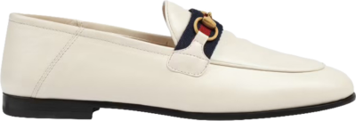Gucci Slip On Loafer with Web White Leather 631619 CQXM0 9065