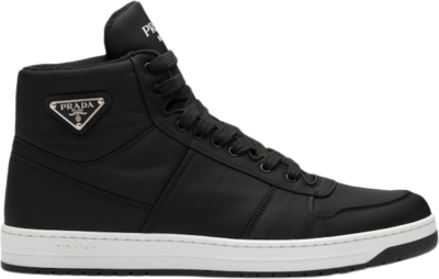 Prada Re-Nylon Gabardine High Top Sneakers Black Black White 2TE186_3LFV_F0002