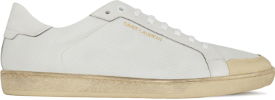 Saint Laurent Court Classic SL/39 Low Perforated Leather Ivory 6518601JZH09377