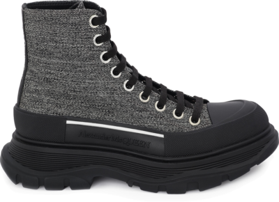 Alexander McQueen Tread Slick Lace Up Boot Black Silver (W) 718369W4US28163
