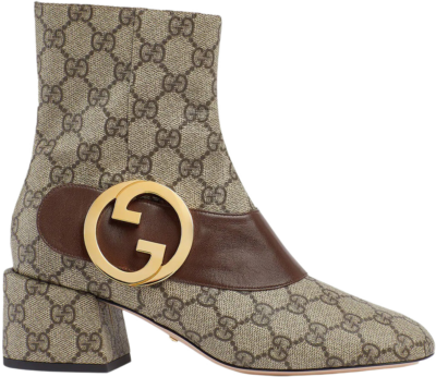 Gucci Blondie Ankle Boot Beige GG Canvas 701706 9I650 9769