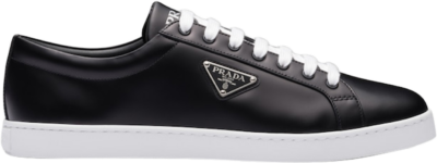 Prada Brushed Sneakers Leather Black Black White 2EE376_3F0E_F0632