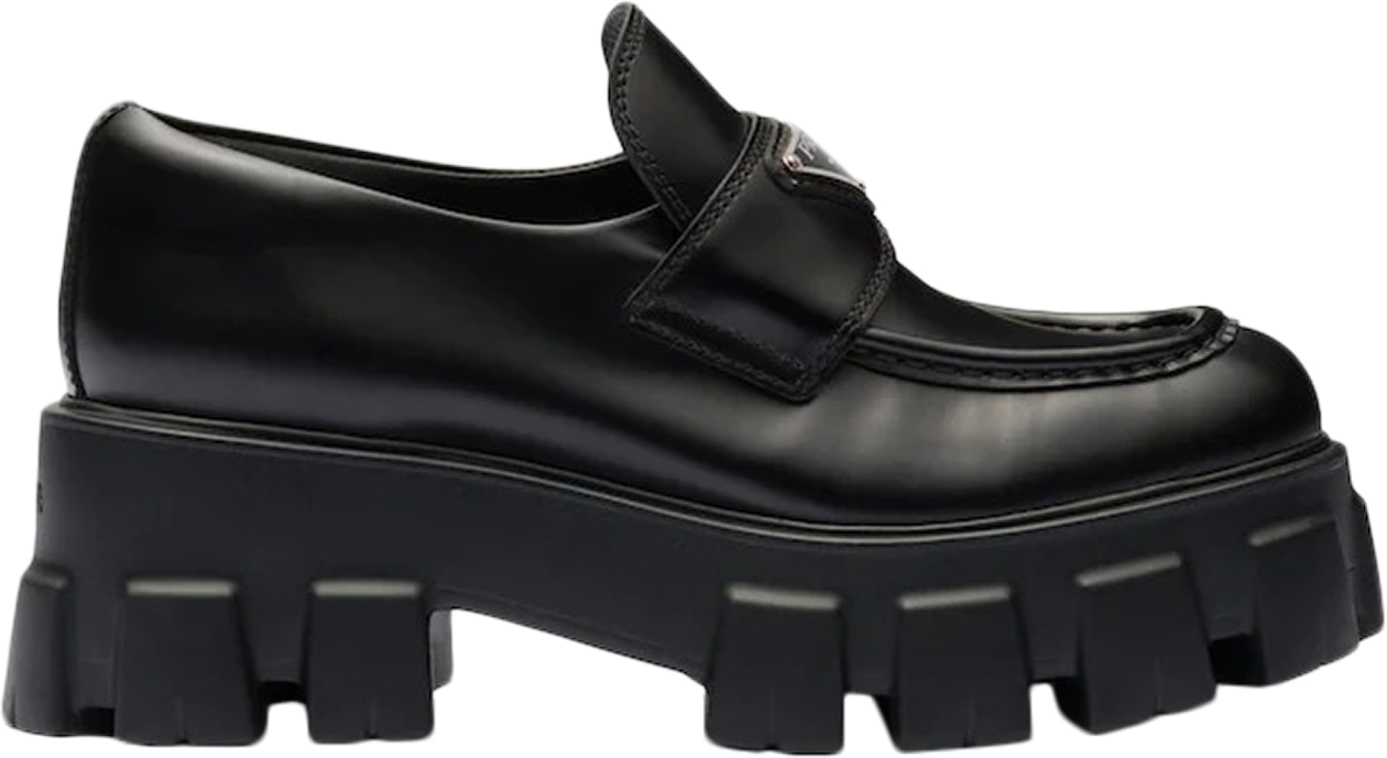 monolith brushed leather pointed loafers