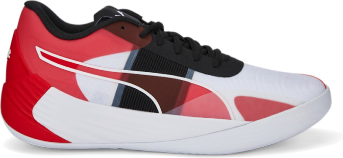 Men’s PUMA Fusion Nitro Team Basketball Shoe Sneakers, White/High Risk Red White,High Risk Red 377035_02 beschikbaar in jouw maat