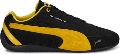 Men’s PUMA Porsche Legacy SpeedCat Driving Shoe Sneakers, Black/Lemon Chrome Black,Lemon Chrome 307211_01