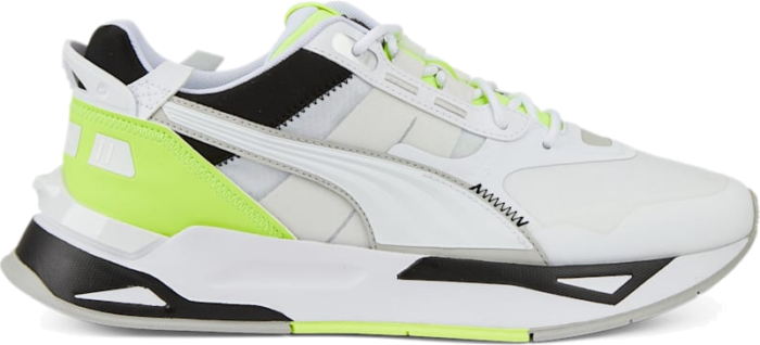 Women’s PUMA Mirage Sport Tech Neon Sneakers, White/Lime Squeeze 387602_02