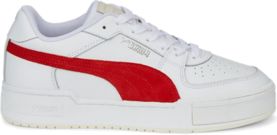 Men’s PUMA Ca Pro Suede FS Sneakers, White/Burnt Red White,Burnt Red 387327_02