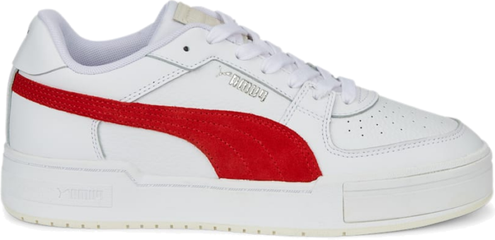 Men’s PUMA Ca Pro Suede FS Sneakers, White/Burnt Red White,Burnt Red 387327_02