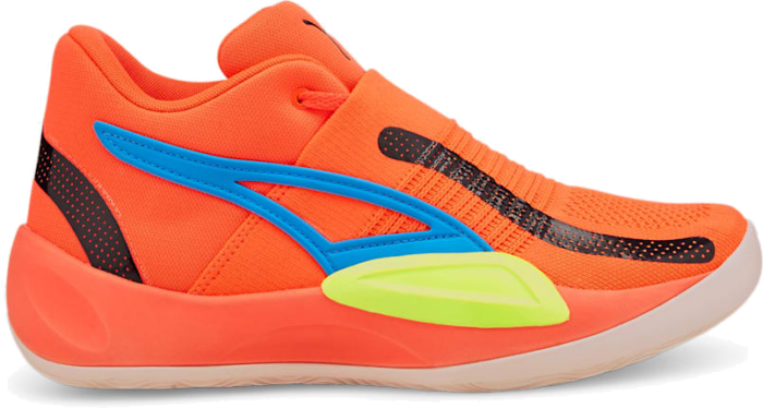 Men’s PUMA Rise Nitro Basketball Shoe Sneakers, Fiery Coral/Lime Squeeze 377012_04