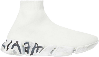 Balenciaga Speed 2.0 Graffiti Recycled Knit White (W) 617196W2DD42091
