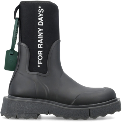 OFF-WHITE For Rainy Days Rain Boot Black (W) OWIE016F22MAT0011001