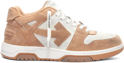 OFF-WHITE Out Of Office ‘OOO’ Low Tops Distressed Brown White OMIA189S22LEA0080174