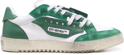 OFF-WHITE Vulcanized 5.0 Low Top Distressed White Dark Green OMIA227F22LEA0020155