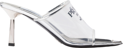 Prada Plexiglas 75mm Pointy High Heels Silver Leather 1XX635_3LK3_F0118_F_075