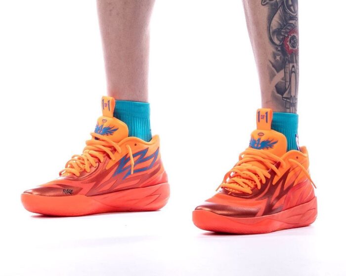 puma orange basketbal shoe