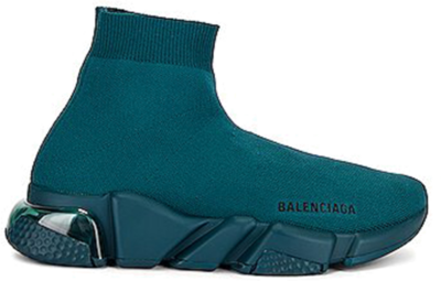 Balenciaga Speed Trainer Clear Sole Full Dark Green (W) 607543W2DBL3011