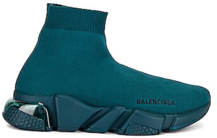 Balenciaga Speed Trainer Clear Sole Full Dark Green (W) 607543W2DBL3011