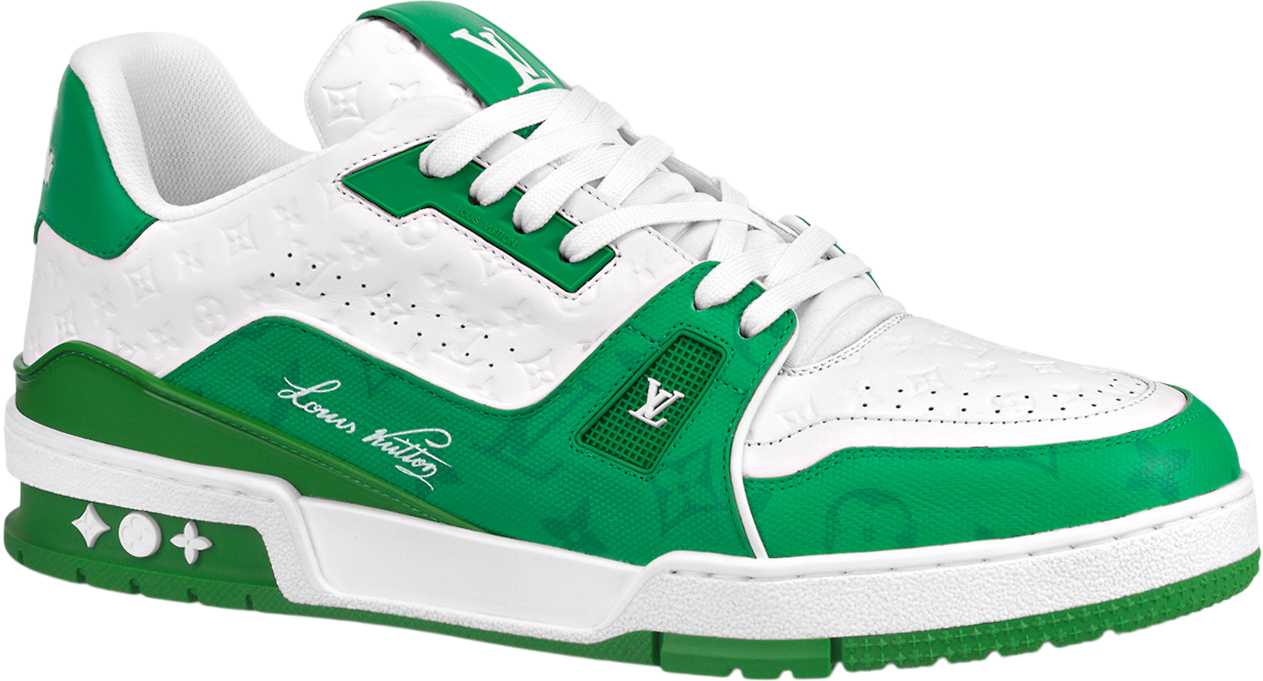 louis vuitton trainer #54 signature green White