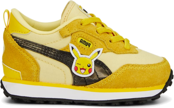 PUMA x Pokémon Rider Fv Pikachu Alternative Closure Sneakers Babies, White/Empire Yellow 387818_01