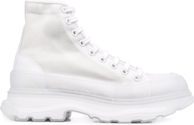 Alexander McQueen Tread Slick Boot White White Clear Sole 662671 W4Q31 9465