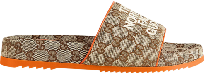 Gucci x The North Face GG Slide Orange Beige Ebony Original GG Canvas 679947 2HKMO 9770