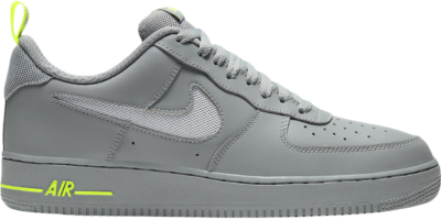 Nike Air Force 1 Low Cut Out Swoosh Particle Grey Volt DC1429-001
