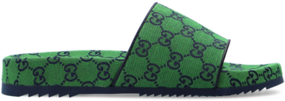 Gucci GG Canvas Slide Green Monogram 663660 9SFV0 3360