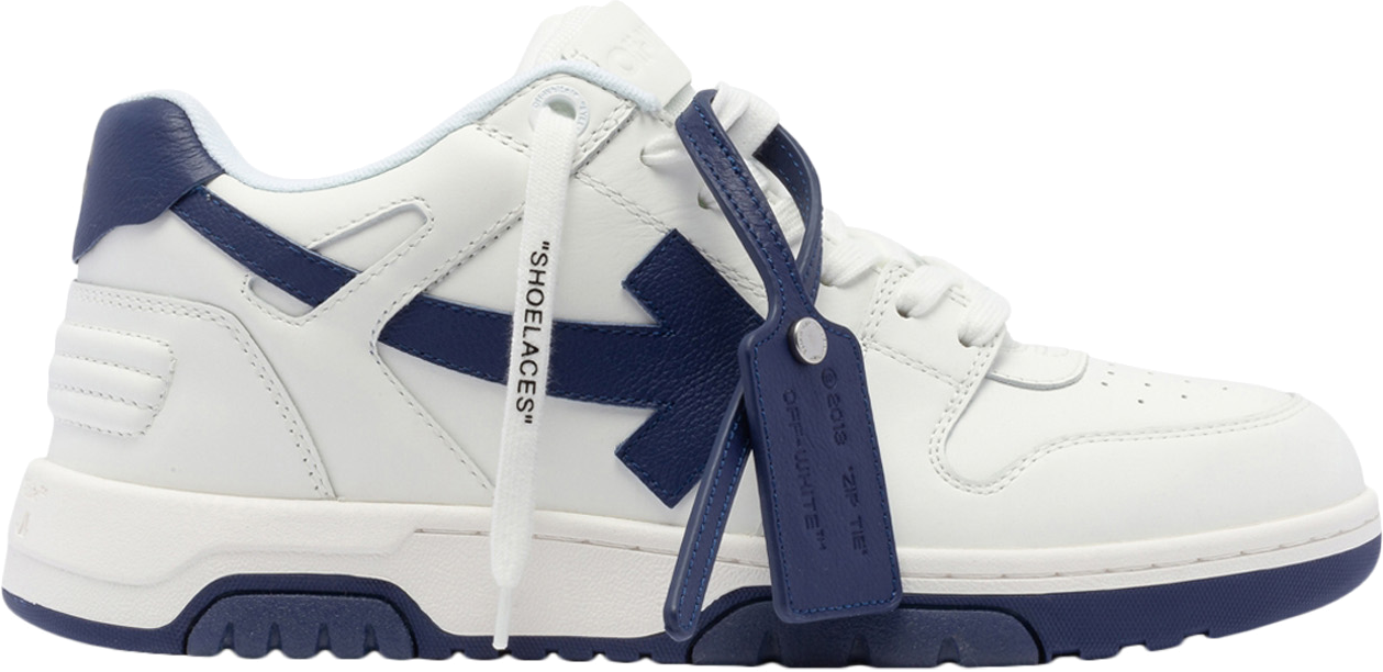 OFF-WHITE Out Of Office OOO Low Tops White White Navy Blue