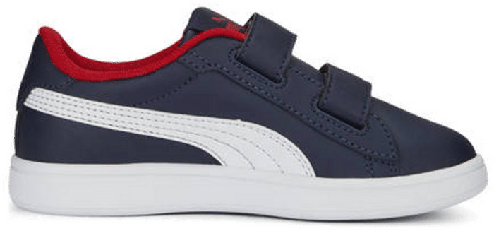 Puma Smash 3.0 Leather V Sneakers Kids, Blue, Size 33, Navy,White,Red 392033_04