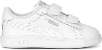 Women’s PUMA Smash 3.0 Leather V Sneakers Baby, White/Cool Light Grey White,Cool Light Gray 392034_02