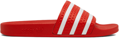 adidas Adilette Slides Lush Red White EF5432